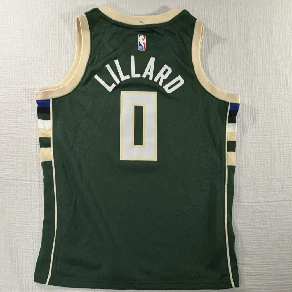 Nike Licensed NBA Milwaukee Bucks Damian Lillard 0 Jersey Green youth M 10/12